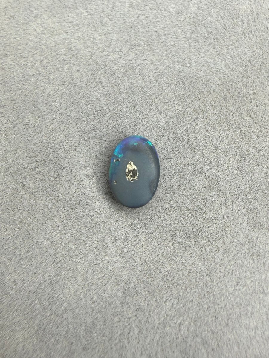 1.2ct Solid Black Opal – Blau - Grünes Farbspiel, Oval - Masterpiece Opals Store