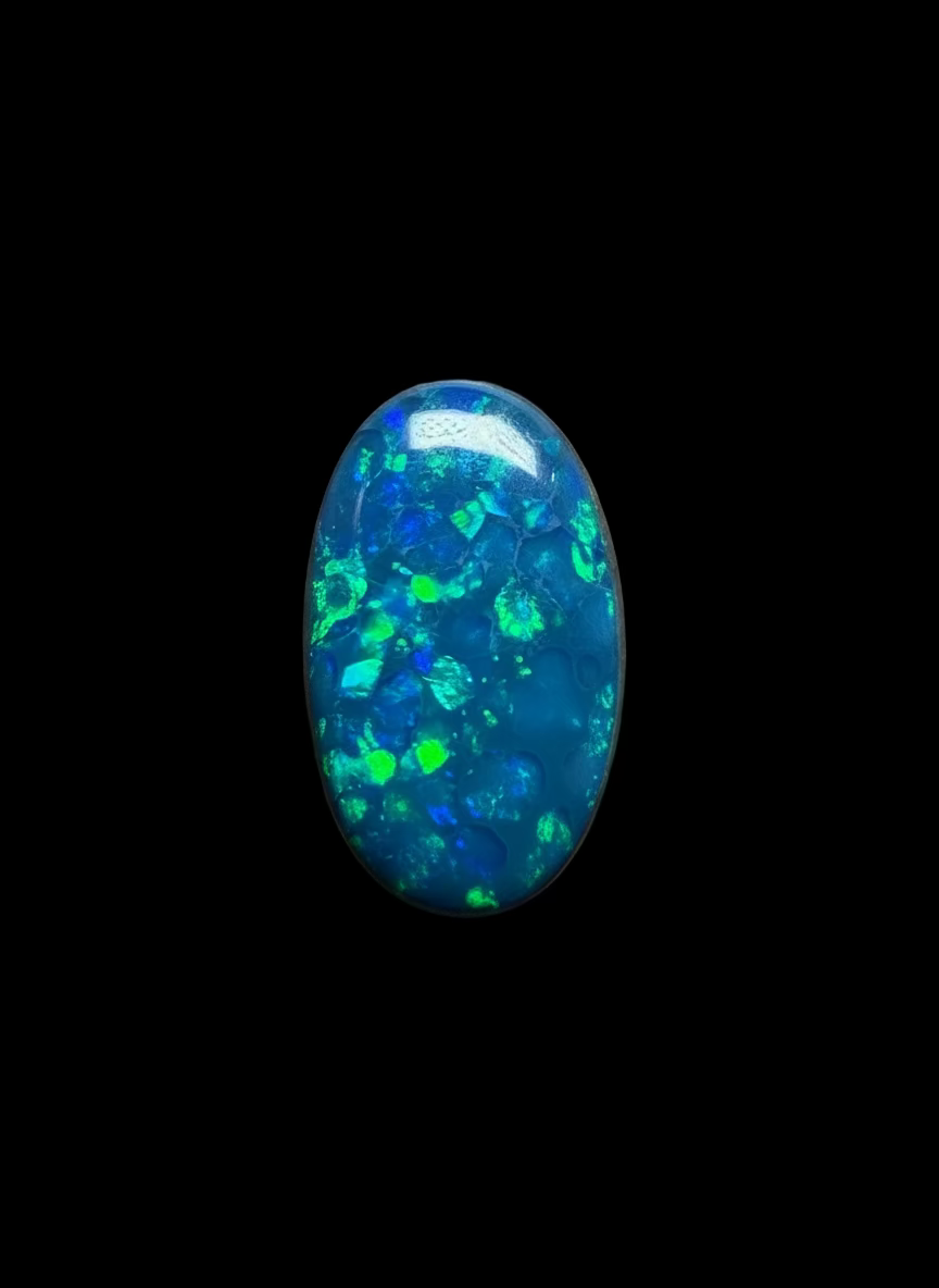 2.1ct Solid Black Opal Flagstone