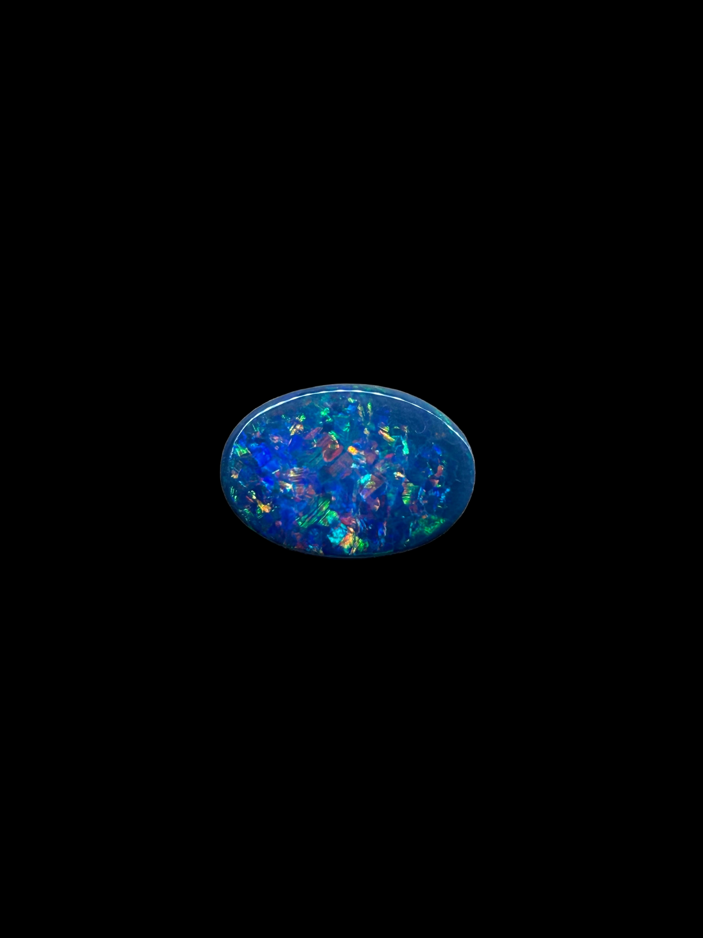 0.4ct Solid Black Opal multicolor