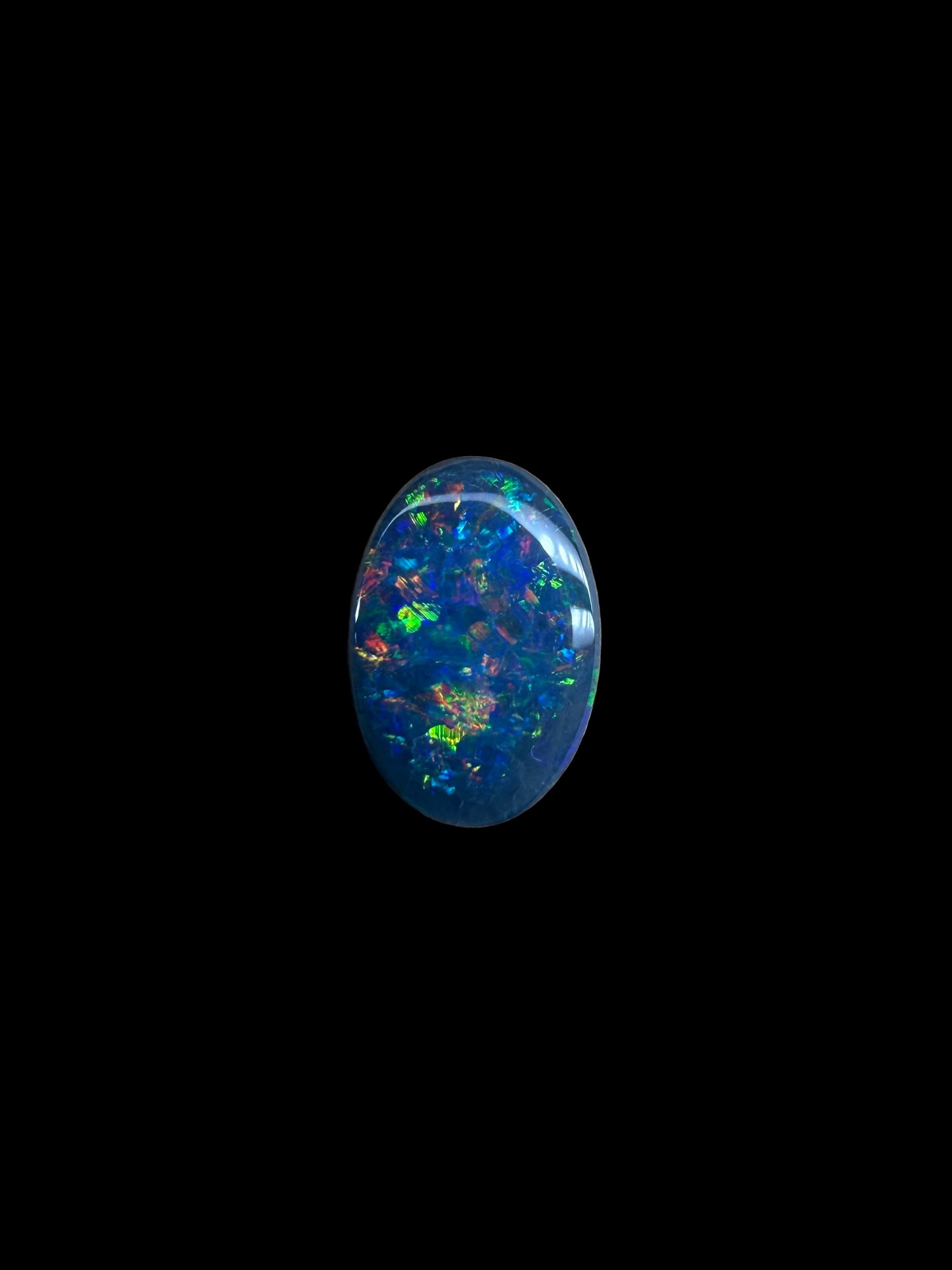 0.4ct Solid Black Opal multicolor
