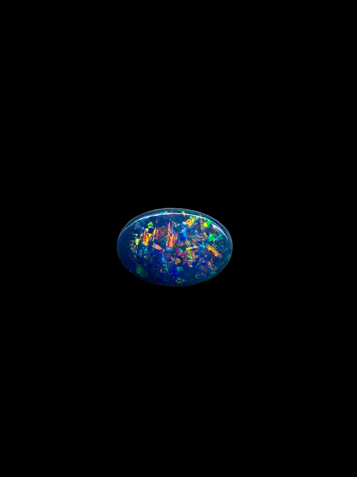 0.4ct Solid Black Opal multicolor