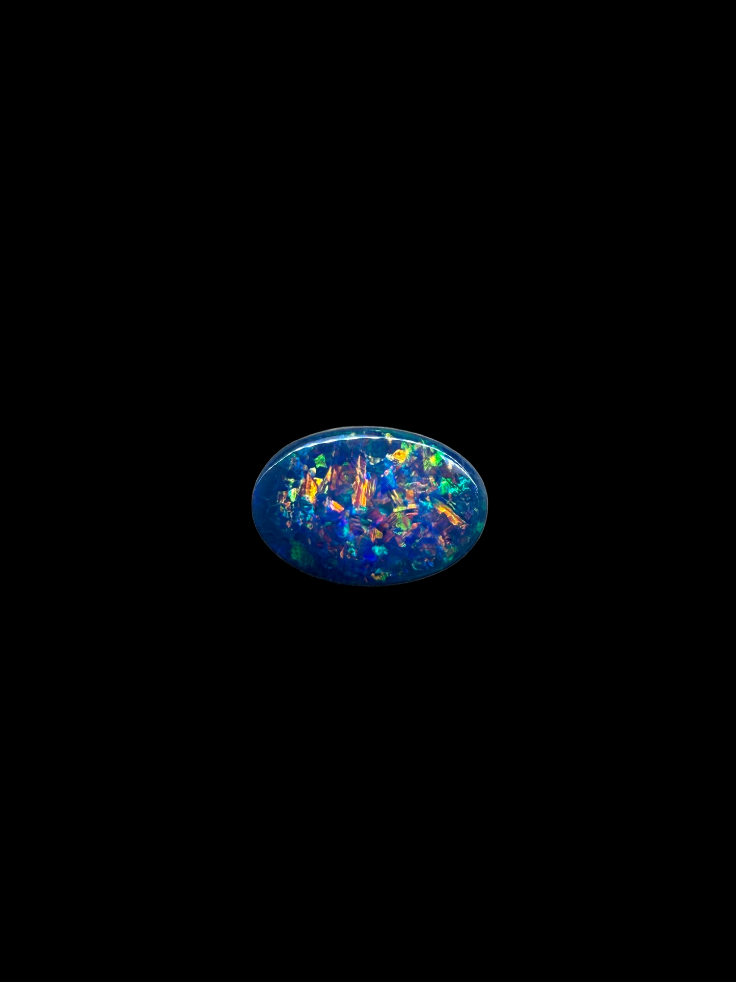 0.4ct Solid Black Opal multicolor