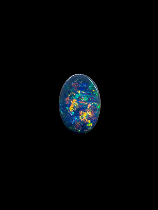0.4ct Solid Black Opal multicolor