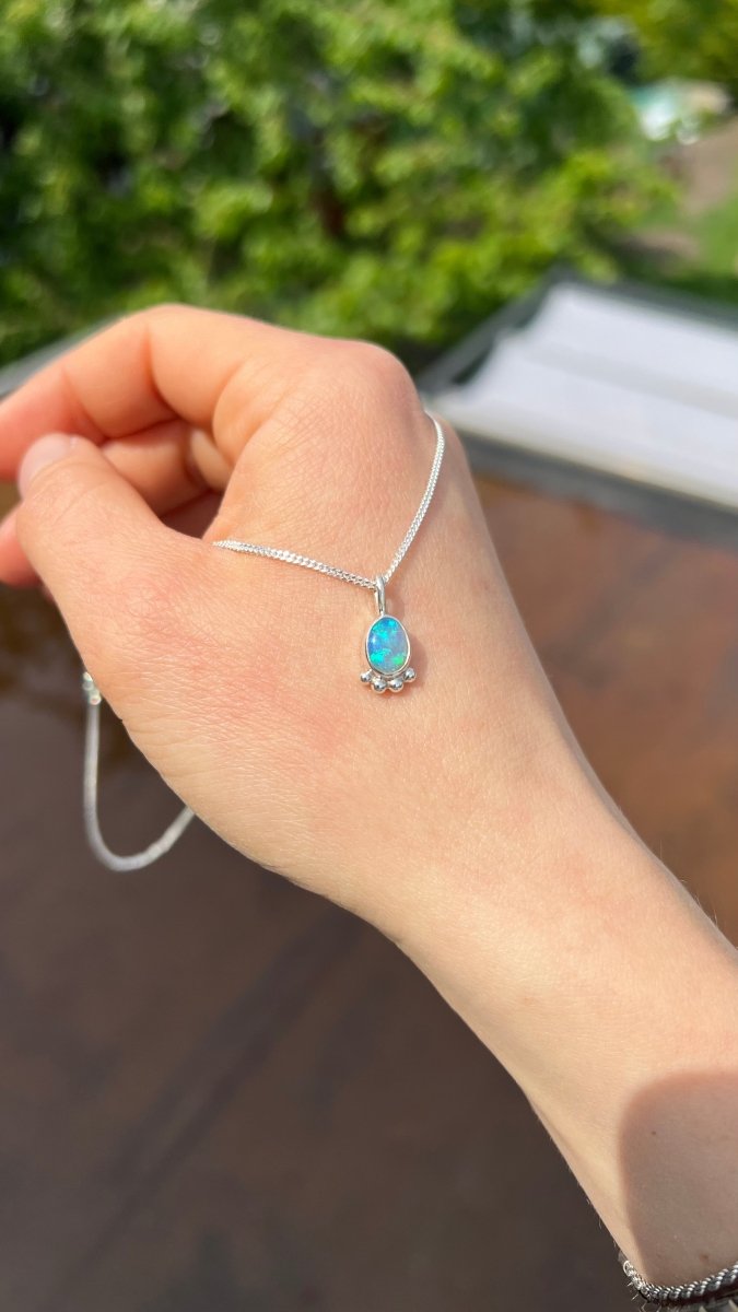 Luna Drop – Opalkette aus 925 Sterling Silber - Masterpiece Opals Store