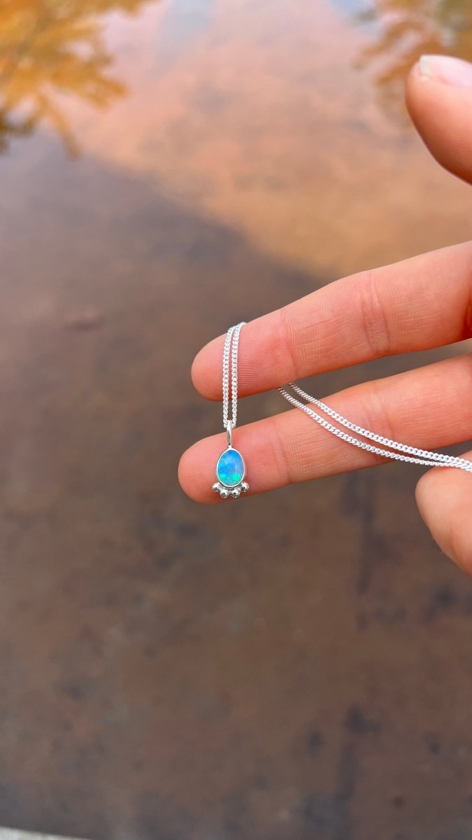 Luna Drop – Opalkette aus 925 Sterling Silber - Masterpiece Opals Store